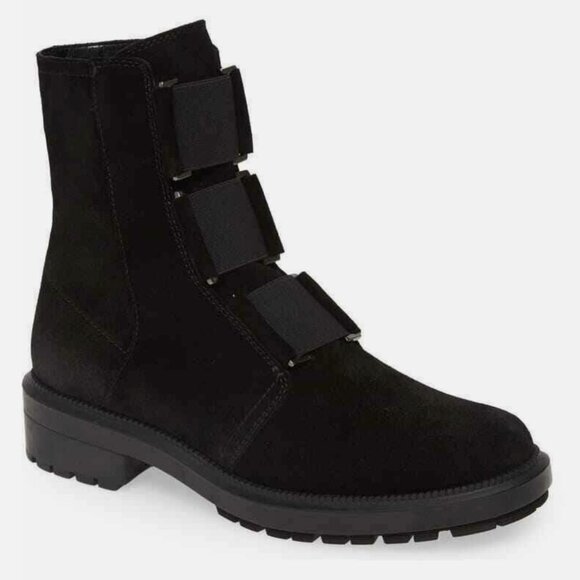 Aquatalia Liv waterproof black suede ankle boots, size 7.5 - Picture 2 of 14